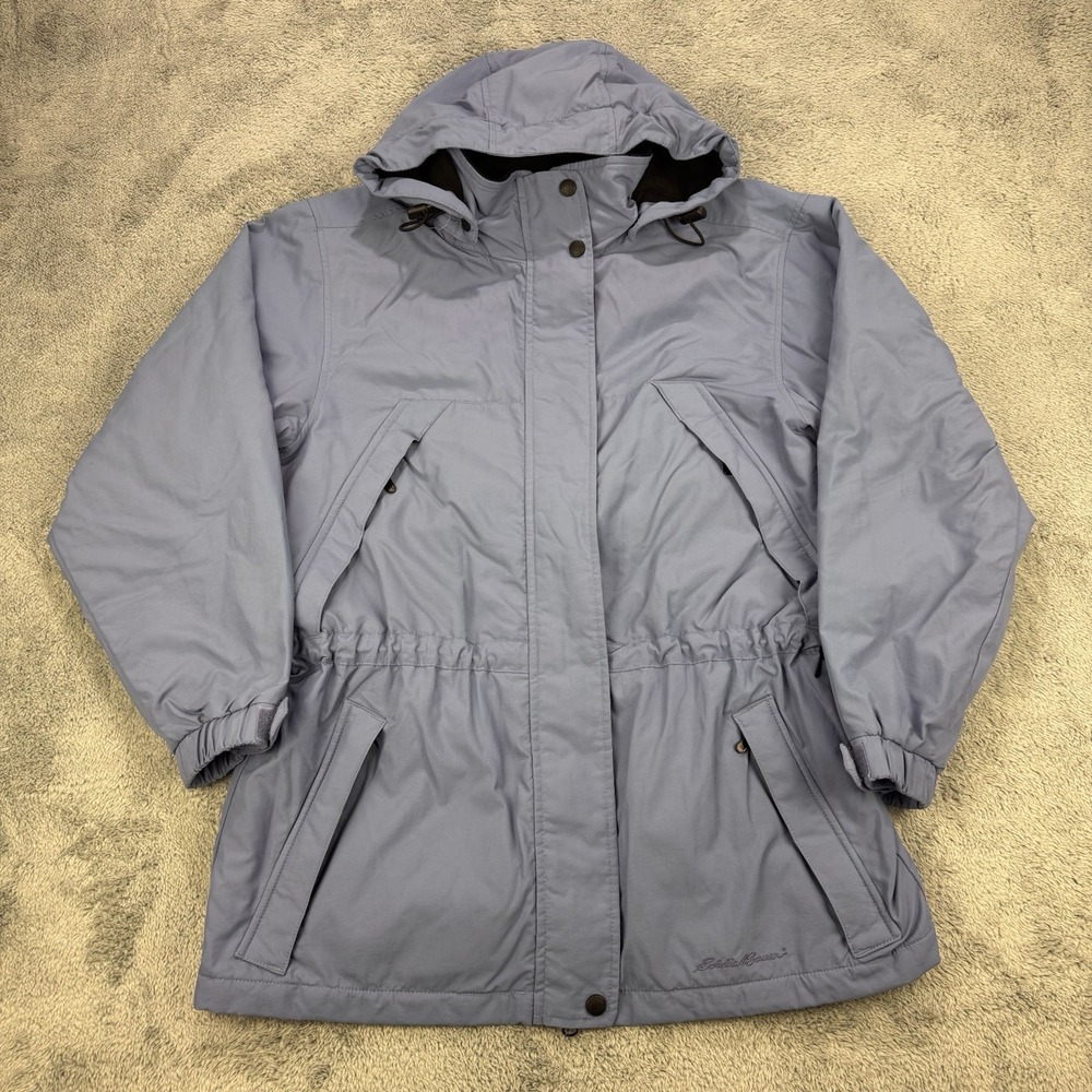 Eddie Bauer‎ Parka Women S Blue Weateredge Adventurer Full Zip Cinch Waist